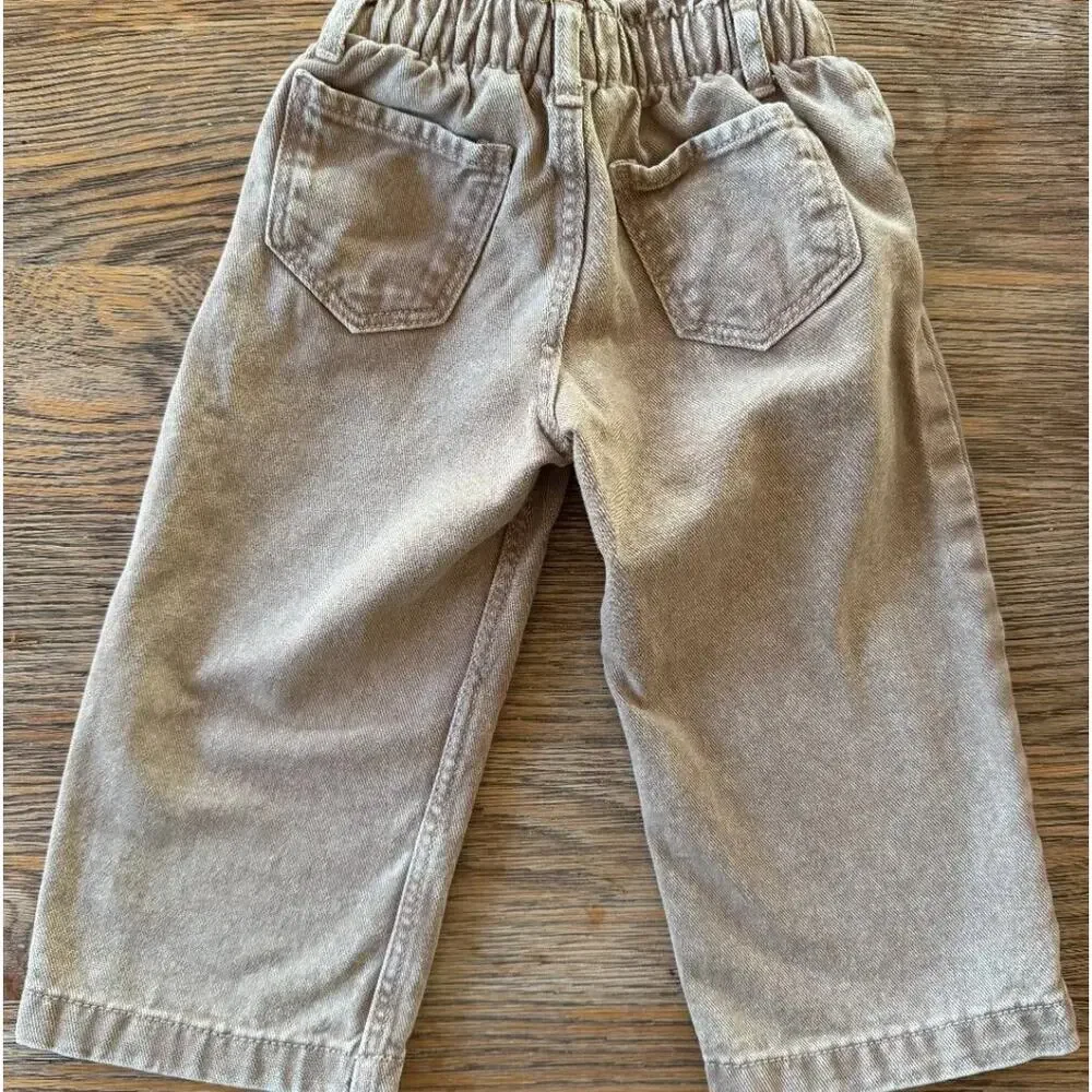 H&M Toddler Taupe Cotton Pants Elastic Waist 2T